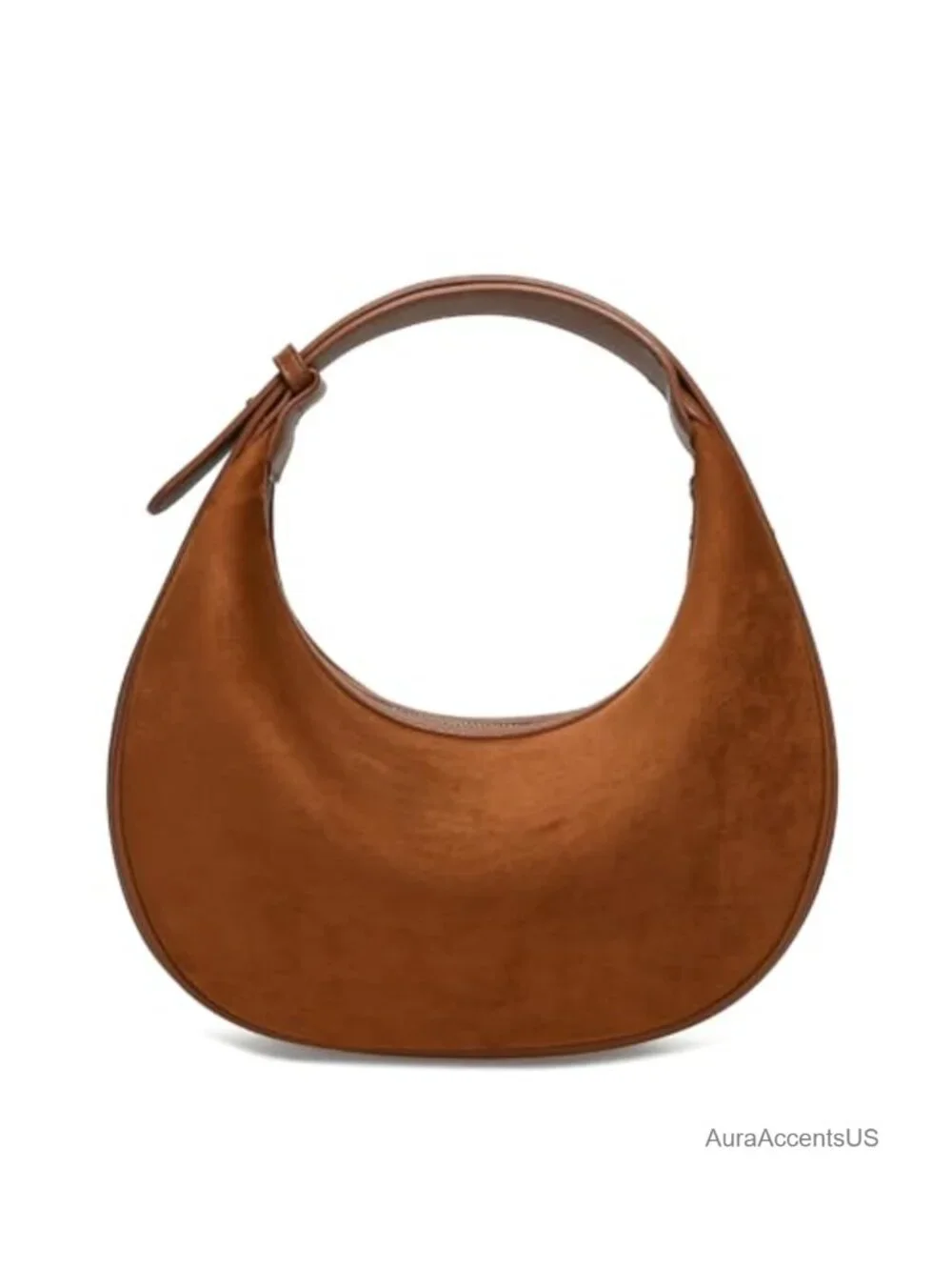 Faux Suede Crescent Hobo Shoulder Crossbody Bag for Women